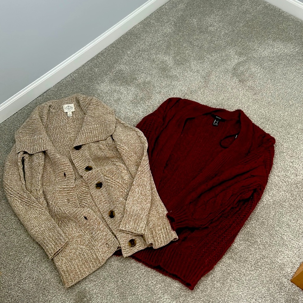 Bundle of two knit cardigans women’s size small